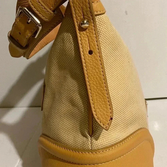 Dooney & Bourke vintage beige canvas satchel bag - Picture 4 of 16